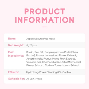 Mascarilla Facial de Arcilla LAIKOU, Marca Privada, Control de Grasa, Limpieza de Poros, Mascarilla de Lodo de Sakura Japonesa - Product Image 2
