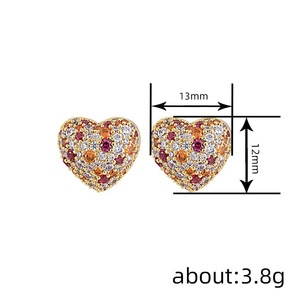 Orecchini a cuore 3D colorati per donna, accessori per l'uso quotidiano - Product Image 4