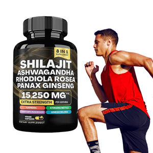 Capsules de Shilajit mélangées à l'huile de graines noires et à l'Ashwagandha 1400mg certifiées ISO, complément <span class=keywords><strong>alimentaire</strong></span> naturel à base de plantes pour hommes et femmes - Product Image 1