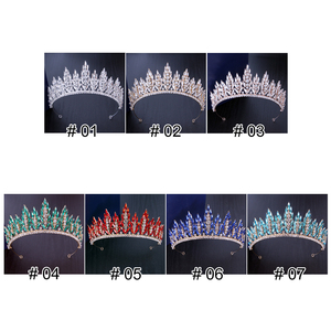 Couronne de mariée occidentale <span class=keywords><strong>à</strong></span> feuilles entières et cristaux étincelants, coiffe de princesse pour fille, accessoires pour cheveux en alliage et strass - Product Image 5