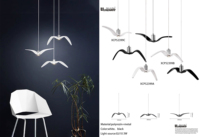 Lustre suspendu moderne pour bar et cuisine, design mouette, en résine blanche, LED, taille moyenne, installation facile XCP52399