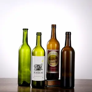 Botella vacía de vino tinto, color blanco mate, reciclada, de lujo, 750 ml