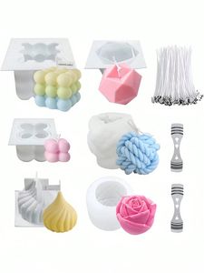 Gran remolino vela molde tarro animal mini Pilar pastel tulipán silicona flores palo carta suculentas ovejas en forma de vela moldes - Product Image 5