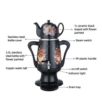 Théière turque électrique de luxe de grande capacité en acier inoxydable théière bouilloire Samovar russe