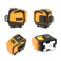 Niveau laser industriel vert 16/12/8 lignes, de qualité professionnelle, pour bricolage, avec batterie au lithium, mesure 360° horizontale et verticale, laser croisé