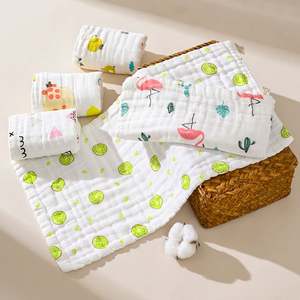 <b>Muslin</b> Baby Burp Cloths Large 20''x10'' 100% Cotton Towel Absorbent and Soft Baby Gauze Handkerchief - Product Image 1