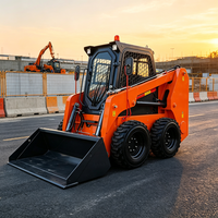 Chargeuse compacte sur pneus diesel 23 kW 25 CV, machine de construction compacte de 300 kg, équipement de chantier de petite taille de 0 à 8 km/h