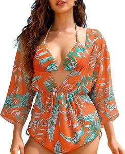Nuevo Bikini Europeo Americano de Tres Piezas para Mujer 2026, Sexy, con Malla, Aberturas, Spandex/Poliéster, Cuello en V, de Secado Rápido - Product Image 3