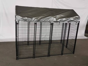 Recinto Rete Metallica Elettrosaldata Zincata da Esterno per Cani di Grossa Taglia 1,5m x 3m x 1,8m con Porta, Gabbie per Animali Domestici all'Ingrosso - Product Image 6