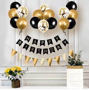 23 шт., черный золотой воздушный шар - Product Image 3