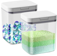 Boîte de rangement hermétique en plastique de 2 L pour lessive, avec pelle, pour dosettes, poudre, aliments pour chats – Vente en gros, fourniture directe usine