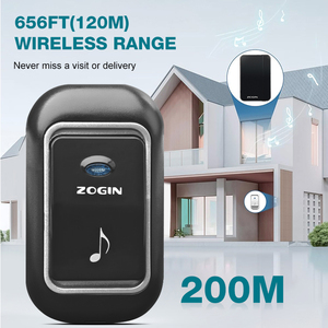 Zogin Sonnette <span class=keywords><strong>de</strong></span> porte <span class=keywords><strong>de</strong></span> Village d'appartement à longue portée 55 sonneries AC 110-260V EU UK US AU Plug Sonnette sans fil numérique - Product Image 5