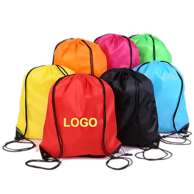drawstring bag custom logo draw string polyester waterproof custom backpack drawstring bag