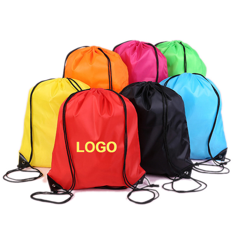 Groothandel Polyester Sportschoen Hoezen Rugzak Reizen Waterdichte Custom Tas Met Trekkoord Met Logo