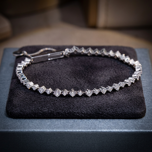 For Jewelry Women's Luxury IGI Certified <b>Gold</b> Plated 9K <b>Solid</b> <b>Gold</b> Round Cut Lab Grown Diamond Tennis Bracelet - Product Image 1