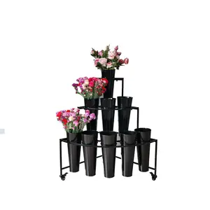 Ngoài trời phòng khách ban công hoa nồi đứng sắt kim loại hoa đứng đám cưới centerpieces