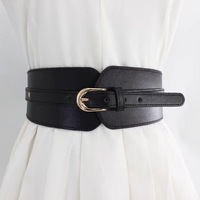 Breiter Gürtel Frauen Nadel schnalle Dekoratives Kleid Elastic PU Elastic Waist Wrap Mode Gürtel Taille Wrap Frauen