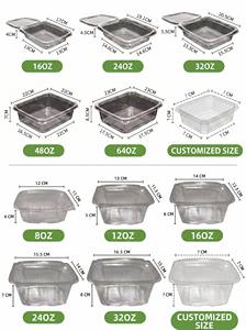 Contenedor Desechable Transparente de Plástico PE sin Gluten para Alimentos, Apto para Alérgicos, Panadería y Comida para Llevar, Ideal para Celíacs - Product Image 6