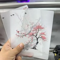 FONLYU Op maat gemaakte bloemen 3D geprinte transparante achterkantfolie voor snijplottermachines, telefoon achterkant stickers voor decoratie