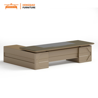 Bureaux dorés de luxe Bureau de bureau moderne Bureau de designer Table de bureau exécutive avec tiroirs Grande table