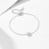 Joyería al por Mayor, Pulsera Geométrica Redonda de Plata de Ley 925, Chapada en Oro de 14K, con una Sola Piedra de 5 mm, Estilo Clásico