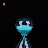 ALEO Vente flash Sablier classique bleu œuf de robin en cristal, sablier de 3 minutes et 5 minutes, avec ou sans logo
