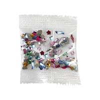 Paso Sico Mini Strass à dos plat en forme d'étoile et de papillon, couleur champagne, accessoires pour nail art, pour DIY et la création de motifs sur ongles