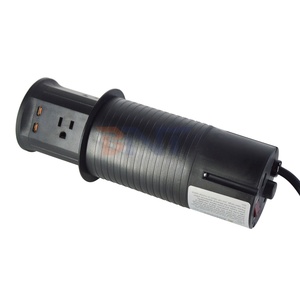 <span class=keywords><strong>Prise</strong></span> de table hydraulique américaine 4 prises IP44 avec prises escamotables automatiques en alliage d'aluminium et ports USB Type-C - Product Image 4