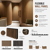 Panneau mural en bois courbé, panneau acoustique flexible, insonorisation pour villa, salle de réunion, hôtel, mur intérieur, plafond