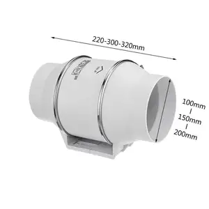 3/4/6/7/8/10'' High Power Silent In Line Mixed Flow In Line Duct Shower Bathroom Wet Room Hydroponics Extractor Fan