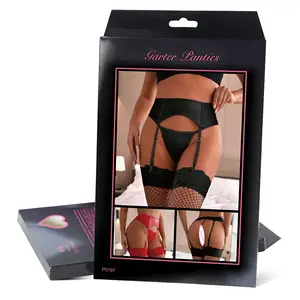 Low MOQ Sexy Stretch 2 Hook Back Sides High Waist Plus Size Sexy Garter Belt Panty