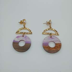 Boucles d'oreilles pendantes tendance en acier inoxydable 316L plaqué or PVD, design durable et résistant - Product Image 1