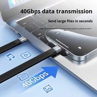 Cordon porte-clés USB4, câble de charge ultra-rapide 240W, transfert de données haute vitesse 40 Gbps, double Type-C compatible Thunderbolt 4
