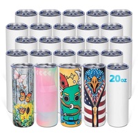 Gobelet isotherme en acier inoxydable à parois droites de 20 oz pour sublimation, design moderne et minimaliste, idéal pour les boissons transfrontalières