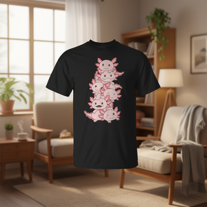 T-shirt mignon Kawaii Anime Axolotl avec motif animaux pour usage promotionnel - Product Image 3