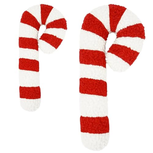 Fast Shipping Cozy Christmas Pink Candy <b>Cane</b> Sherpa Pillow Decor Fuzzy Throw Pillow Holiday Decor - Product Image 1