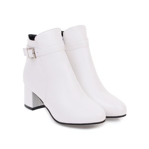 Zapatos Elegantes para Mujer 2026, Botines Cómodos de PU Marrón con Punta Redonda y Hebilla Metálica, para Paseos Diarios por la Ciudad - Product Image 3