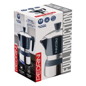 Cafetera de Aluminio 6 Tazas MYMOKA INDUCTION Azul Terciopelo y Cromo 02CF165 - Product Image 2