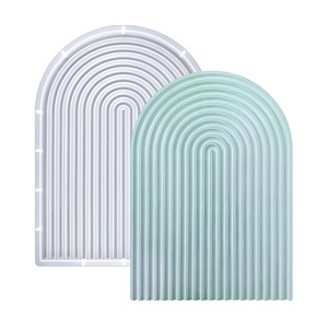 Moule de plateau de gypse en Silicone de conception d'arc en forme de <span class=keywords><strong>U</strong></span> professionnel pour bricolage artisanat outils de gâteau pour le béton de coulée de résine époxy - Product Image 4