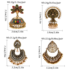 Orecchini Donna Douvei in Vendita, Stile Bohémien Ecologico Vintage, Placcati in Oro 14K, con Perline da 3MM e Nappine di Perle - Product Image 2