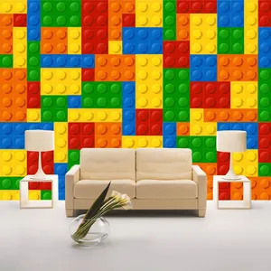 Custom Photo Wallpaper 3D Lego Bricks Kids Room Bedroom Toy Store Background Decoration Baby Room Non-woven Wall Mural Wallpaper