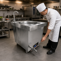 Cuisinière Wok Électrique Commerciale Autonome sur Pied en Acier Inoxydable pour Cuisine d'Hôtel