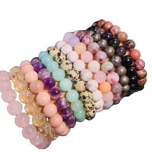 Braccialetti di Cristallo Colorati da 8mm, Economici, con Ametista, Reiki, Materiali Diversi, Bracciali di Gemme alla Moda per Donne - Product Image 1