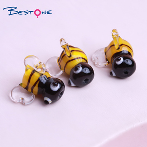 Bestone personalizado miniatura pequeño lindo Murano cristal miel abeja Animal estatuilla cuentas para joyería DIY - Product Image 4