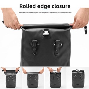 <span class=keywords><strong>Sacoche</strong></span> de selle imperméable en PVC pour VTT, <span class=keywords><strong>sacoche</strong></span> latérale 10L pour porte-bagages, équipement de cyclisme sans doublure - Product Image 4