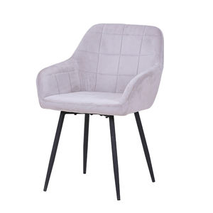 Wholesale Upholstered Kitchen Room Arm Rest Cafe Metal Legs Fabric Velvet Restaurant <b>Dining</b> <b>Chair</b> - Product Image 5