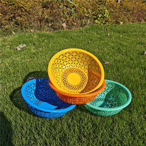 Panier de drainage perforé en plastique rond de 200 mm pour légumes et fruits de cuisine - Product Image 1