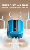 Pompe à air universelle pour aquarium 110-240V, volume d'air réglable, écran LCD, double chambre, patins anti-choc, pour aquarium de bureau