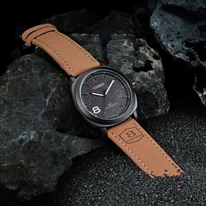 Montre pour homme CURREN 8139, montre-bracelet en cuir à quartz pour homme, étanche, lumineuse, sportive, montre à quartz de luxe pour homme - Product Image 6