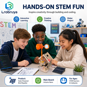 Kit <span class=keywords><strong>de</strong></span> Repelente <span class=keywords><strong>de</strong></span> Aves con Energía Solar para <span class=keywords><strong>Arduino</strong></span>, Proyecto STEM con Reflector Giratorio, LED y <span class=keywords><strong>Simulación</strong></span> <span class=keywords><strong>de</strong></span> Sonido LT-YZ0151 - Product Image 6